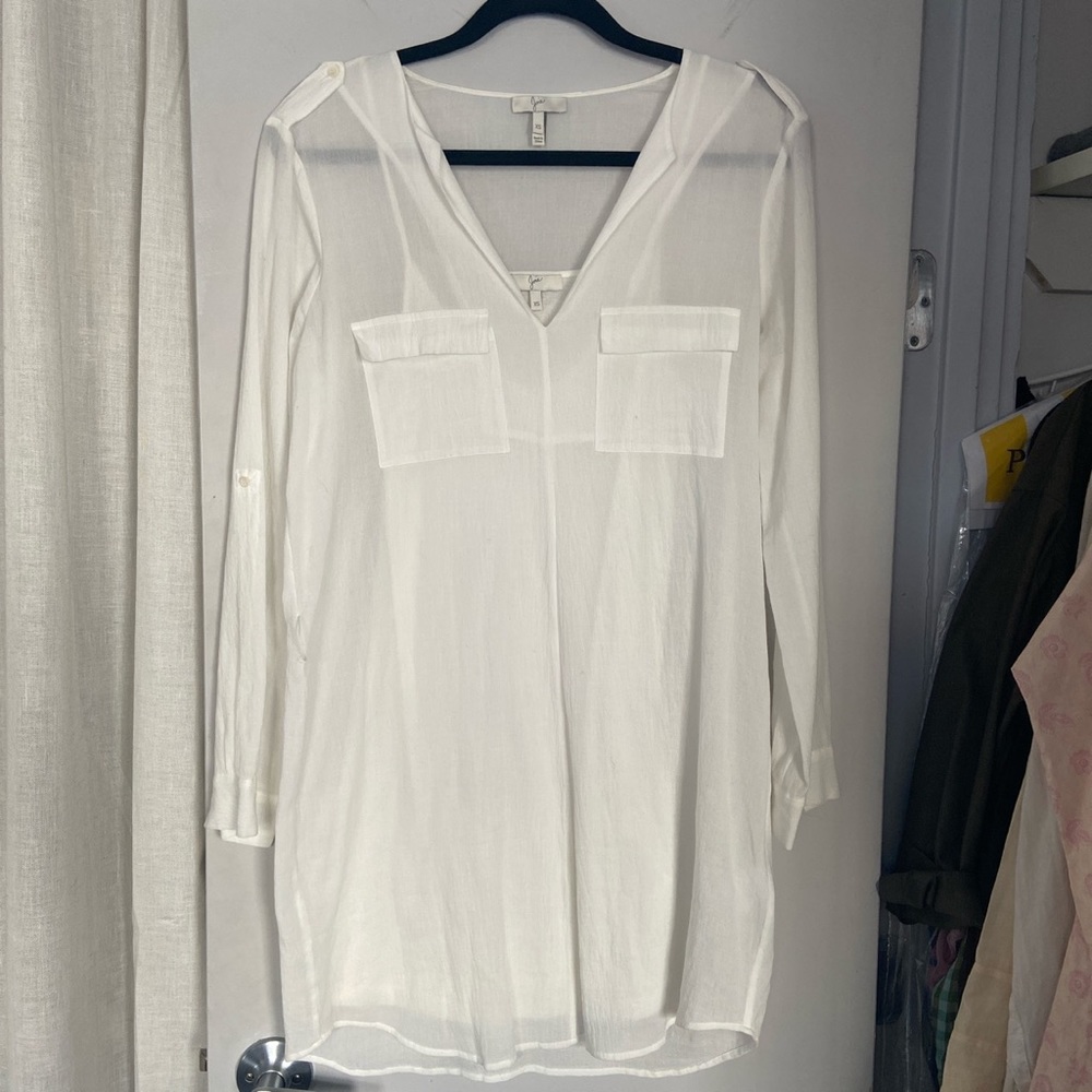 Joie white cotton tunic dress / beach coverup